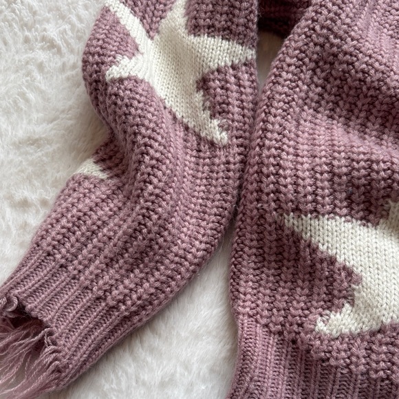 Frayed Star Pattern Sweater - Pink - Picture 3 of 4
